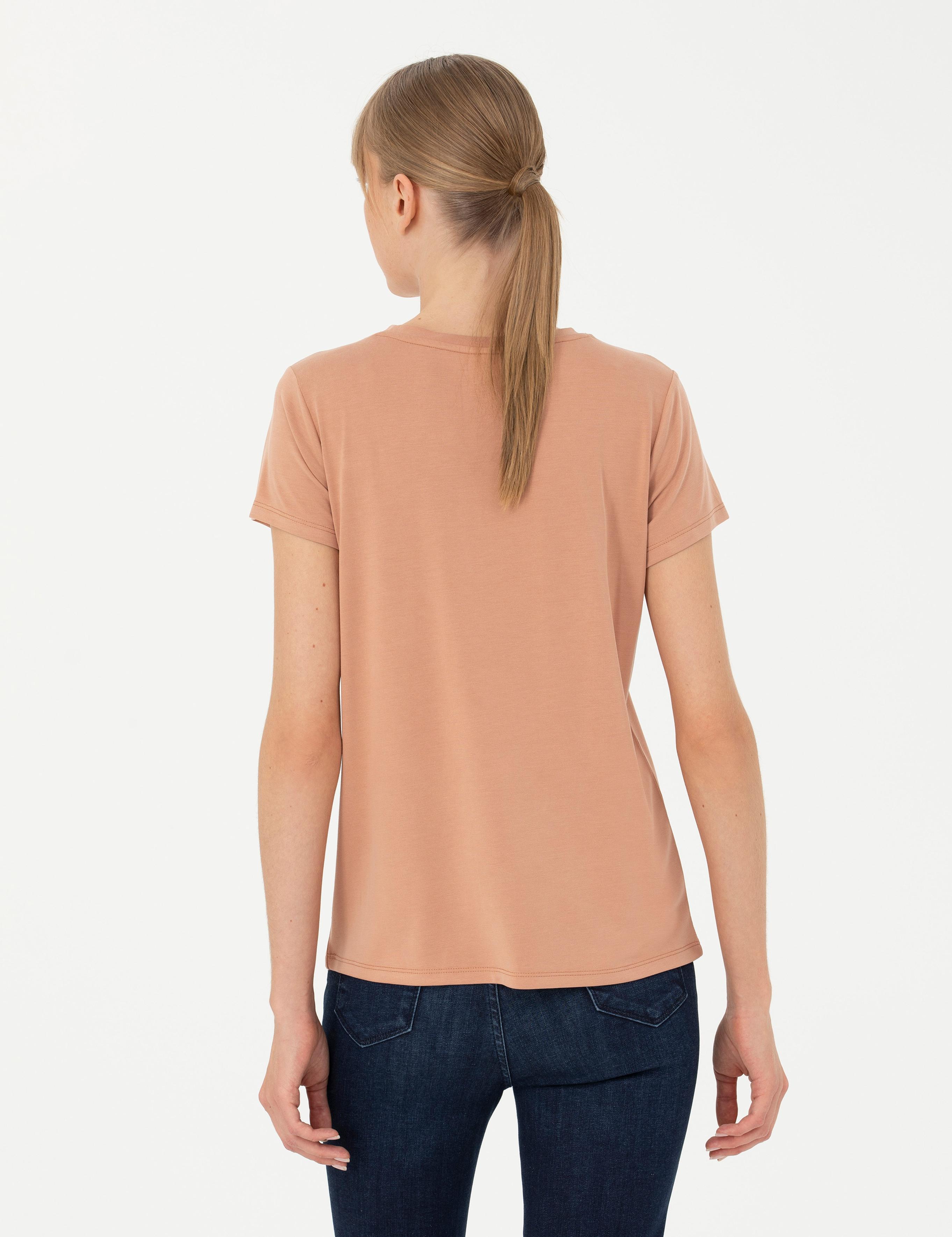 Kahverengi Regular Fit Basic Tişört