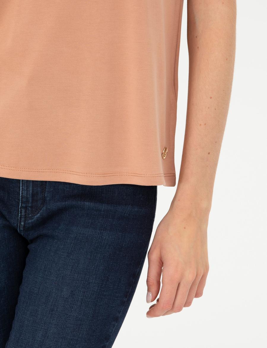 Camel Regular Fit Basic Tişört