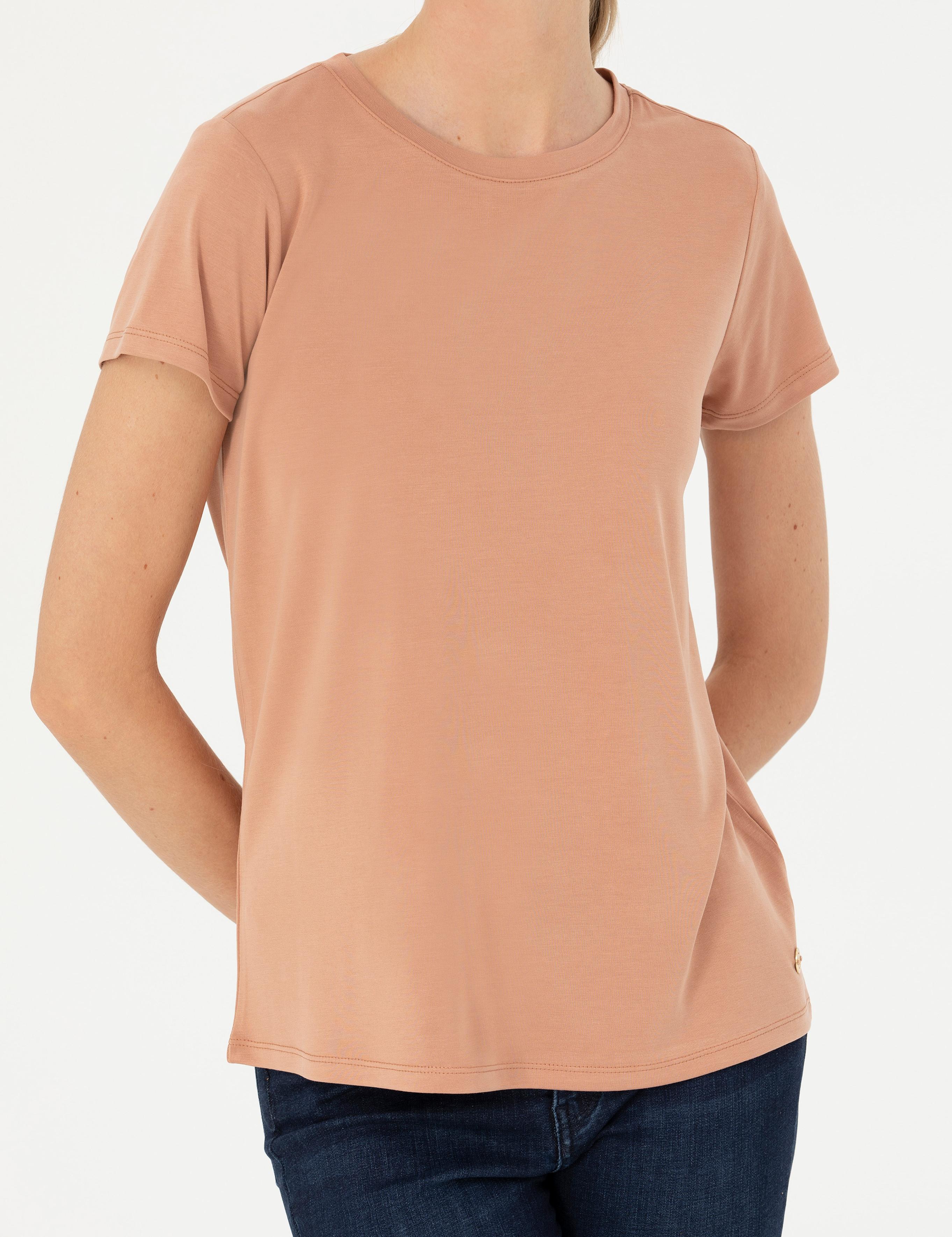 Kahverengi Regular Fit Basic Tişört