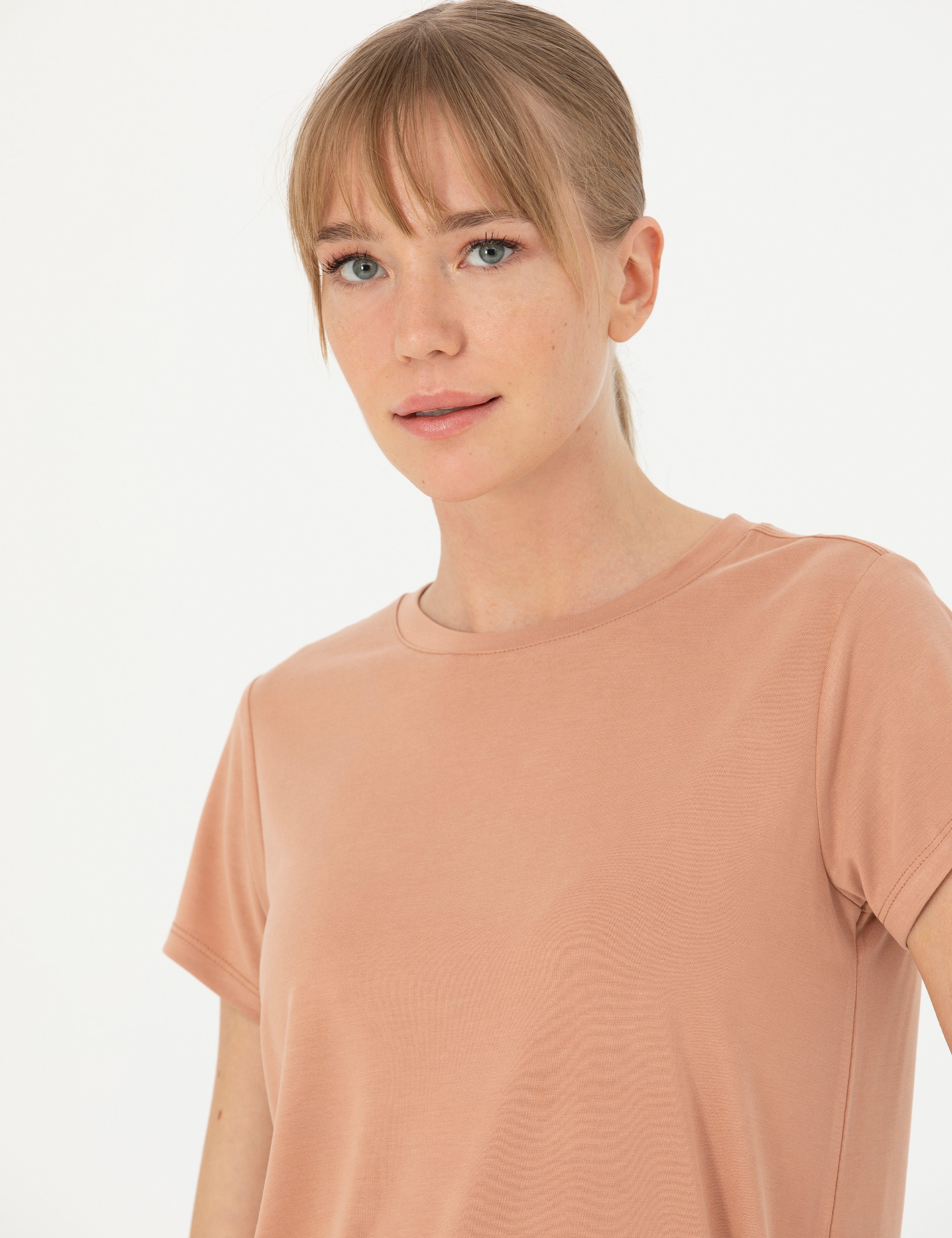 Camel Regular Fit Basic Tişört