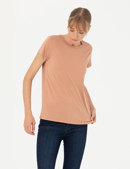 Kahverengi Regular Fit Basic Tişört - 50269344015