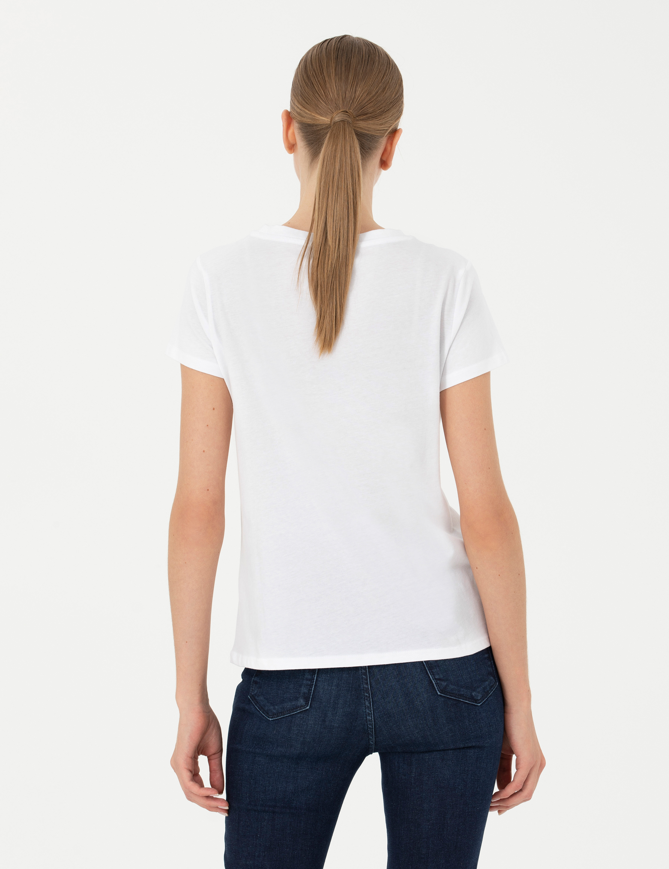 Beyaz Comfort Fit Tişört - Image 5