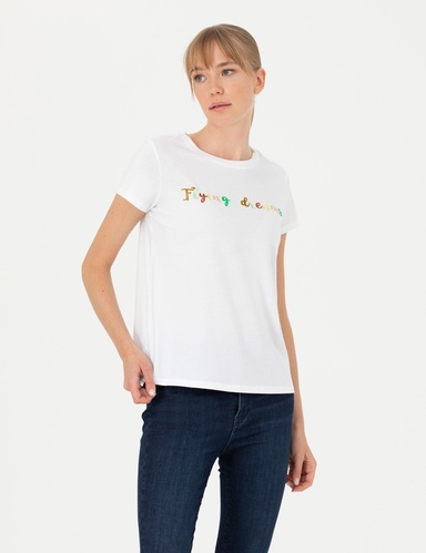 Beyaz Comfort Fit Tişört