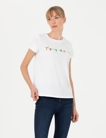 Beyaz Comfort Fit Tişört - 50269796001