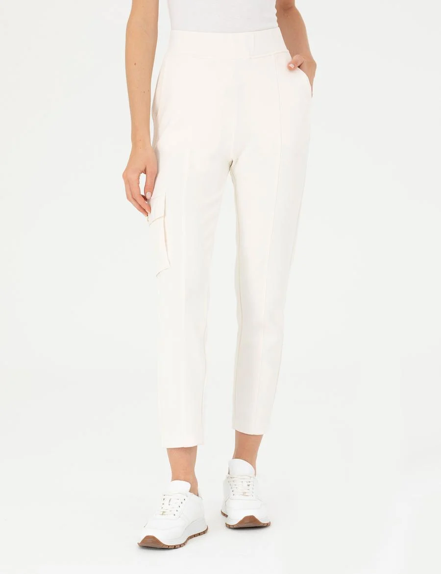 Krem Regular Fit Eşofman Altı