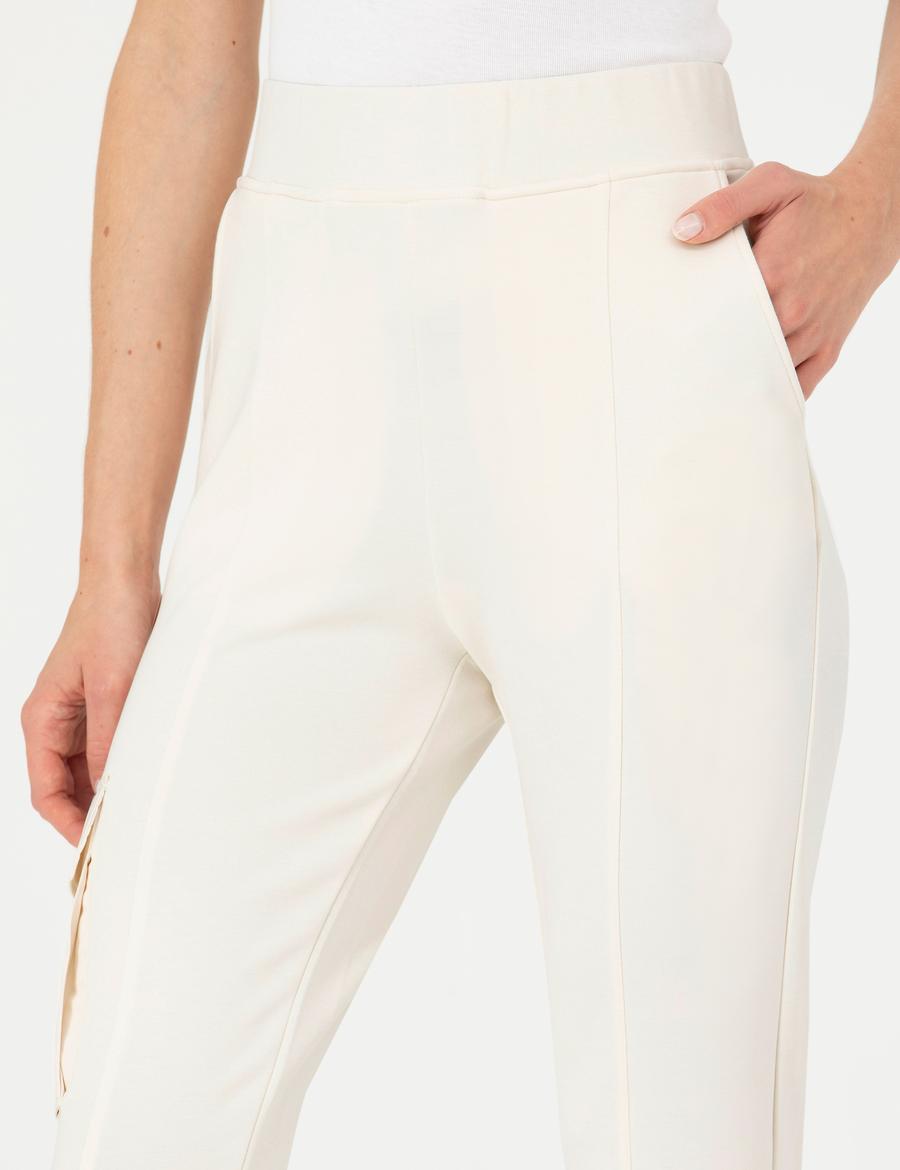 Krem Regular Fit Eşofman Altı