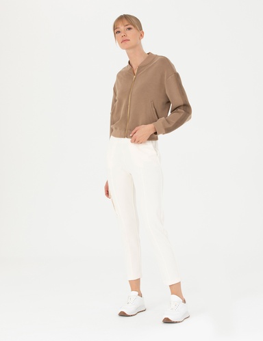 Krem Regular Fit Eşofman Altı