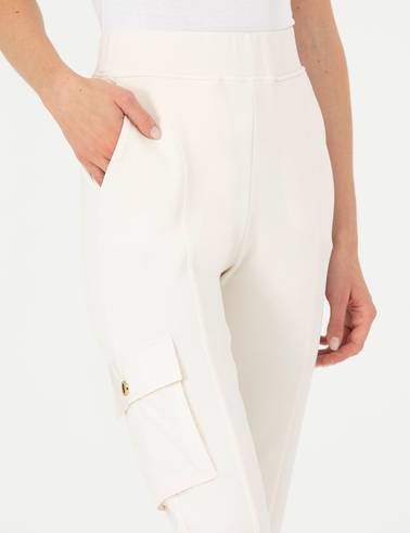 Krem Regular Fit Eşofman Altı