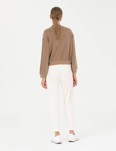 Krem Regular Fit Eşofman Altı