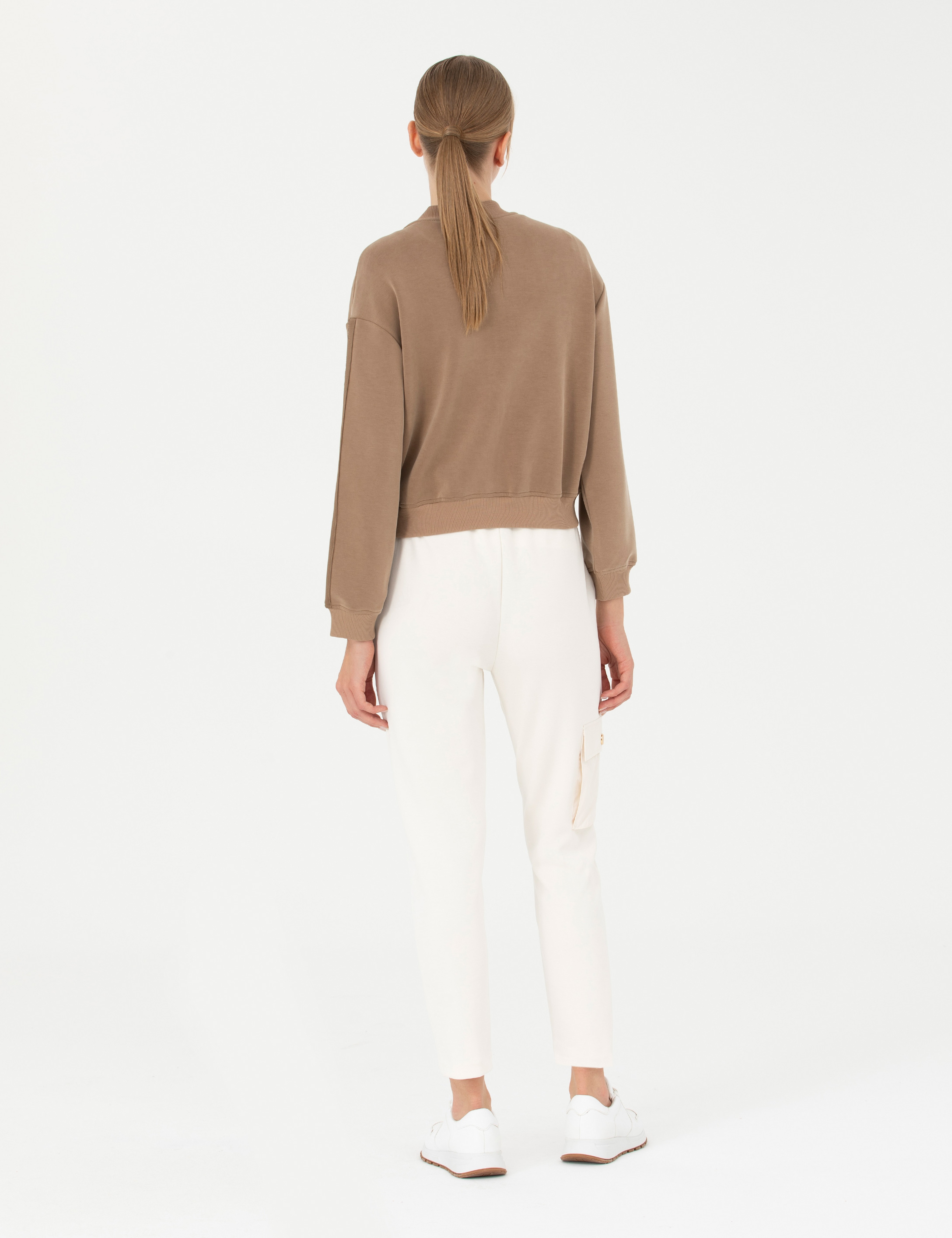 Krem Regular Fit Eşofman Altı