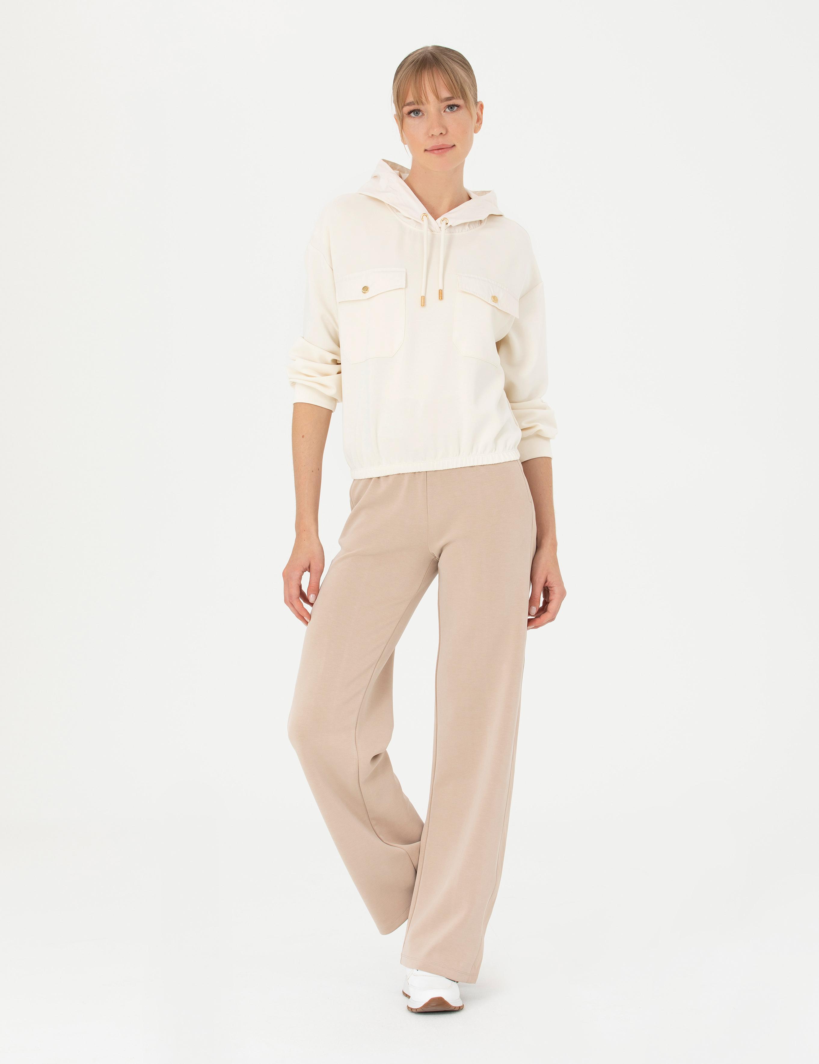 Krem Crop Top Sweatshirt