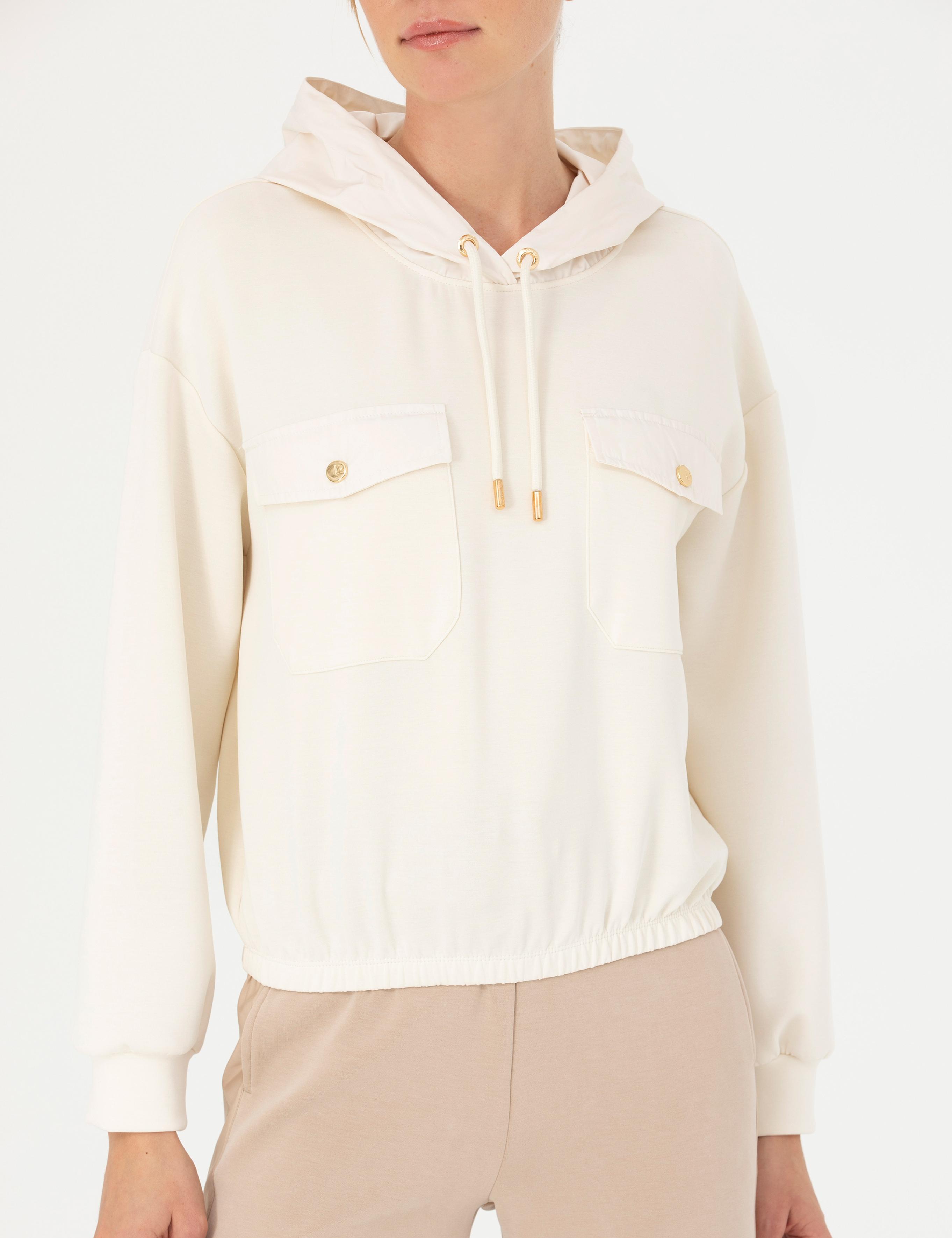 Krem Crop Top Sweatshirt