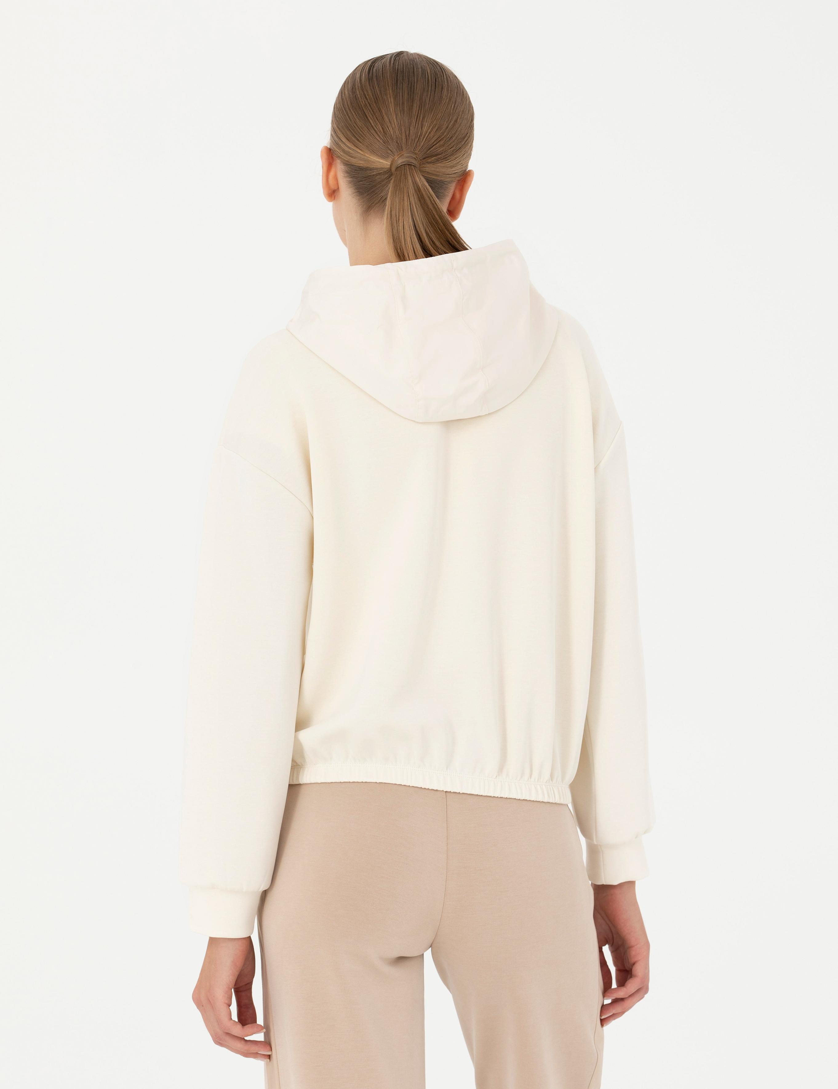 Krem Crop Top Sweatshirt