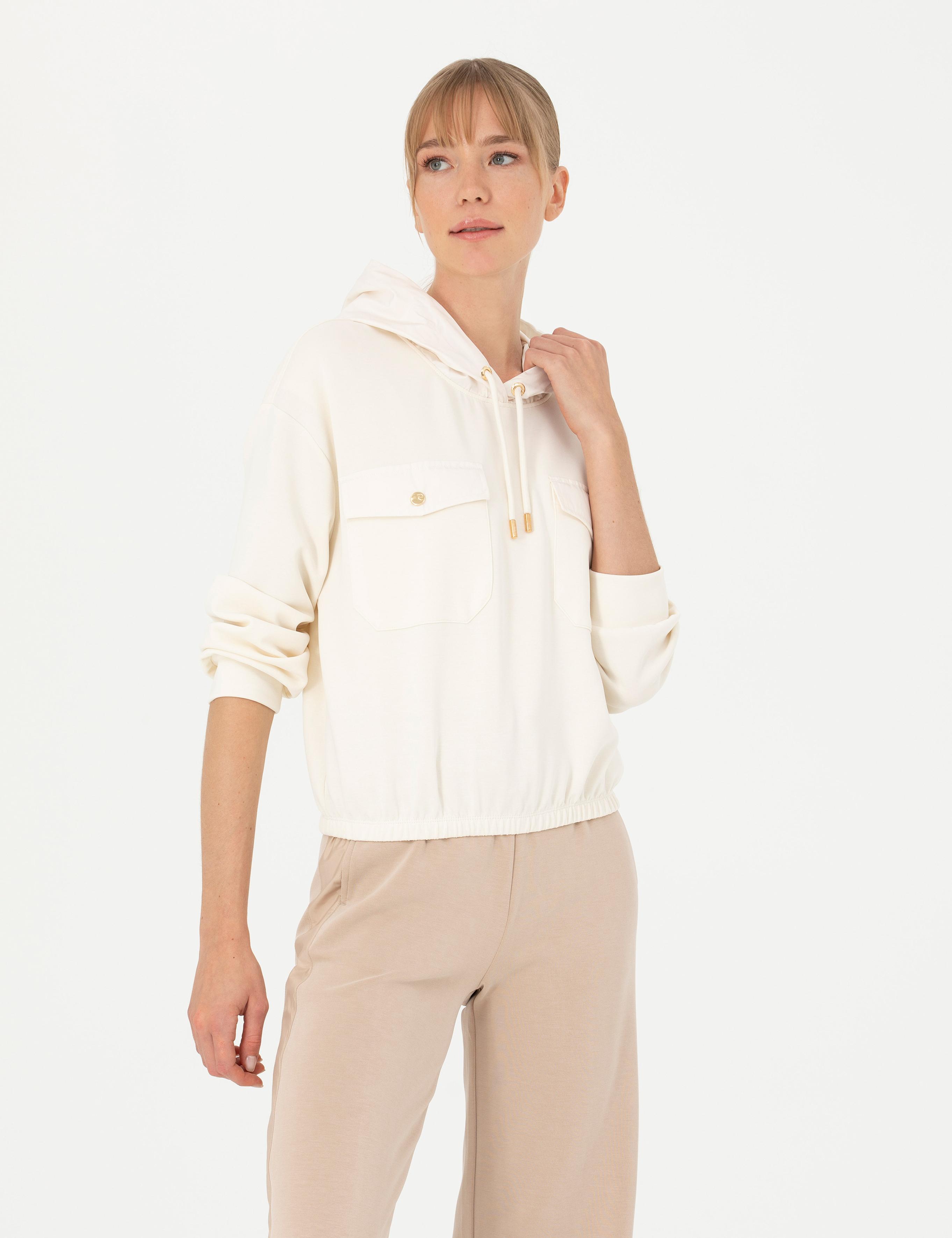 Krem Crop Top Sweatshirt