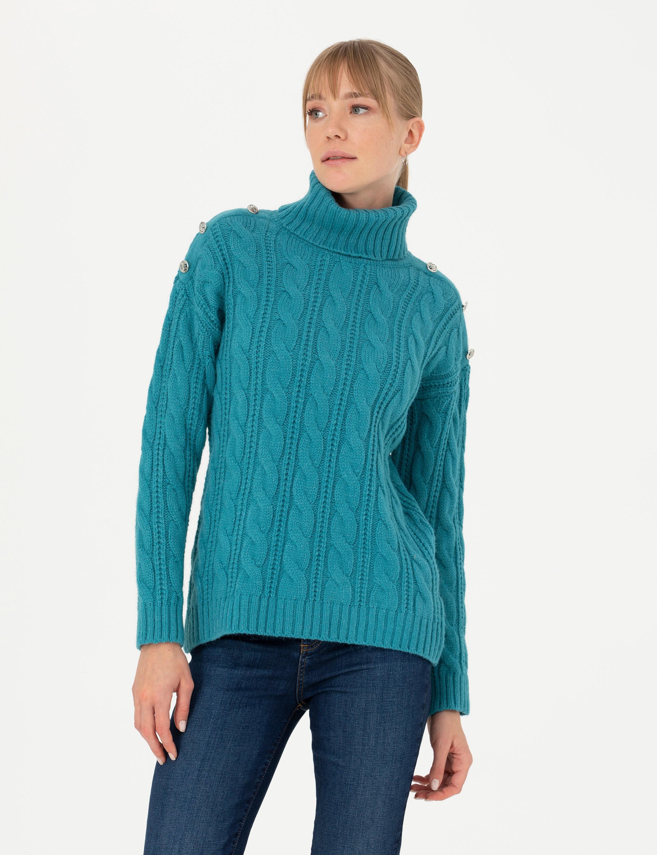 Petrol Regular Fit Balıkçı Yaka Kazak