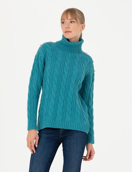 Petrol Regular Fit Balıkçı Yaka Kazak - 50276220022