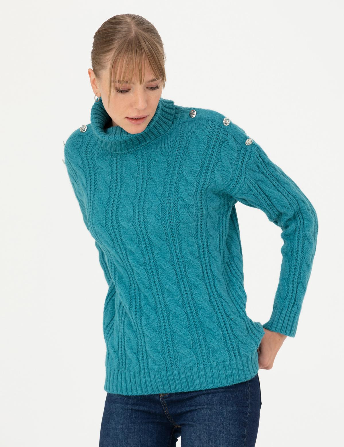 Petrol Regular Fit Balıkçı Yaka Kazak - 50276220022