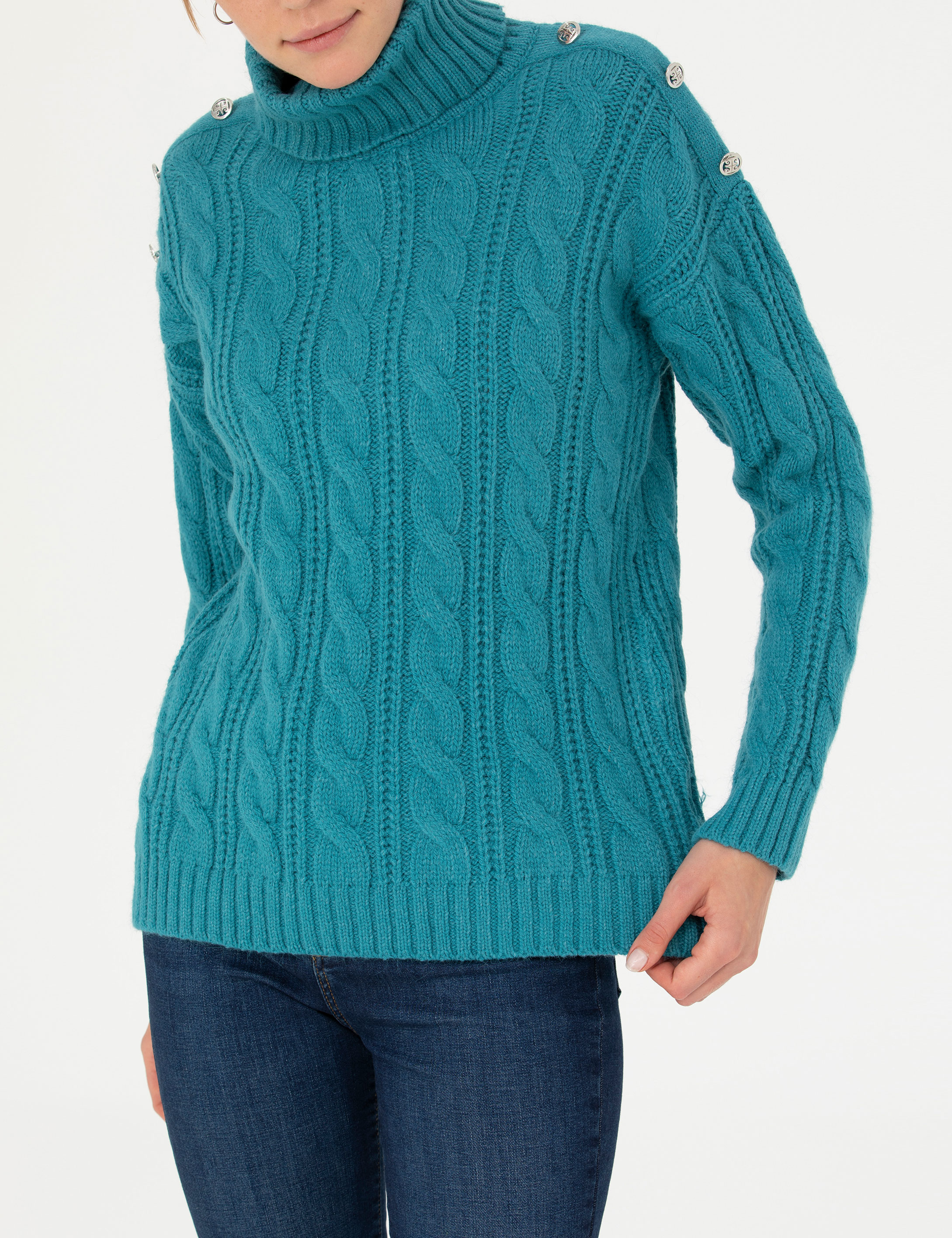 Pierre Cardin Petrol Regular Fit Balıkçı Yaka Kazak görsel 6