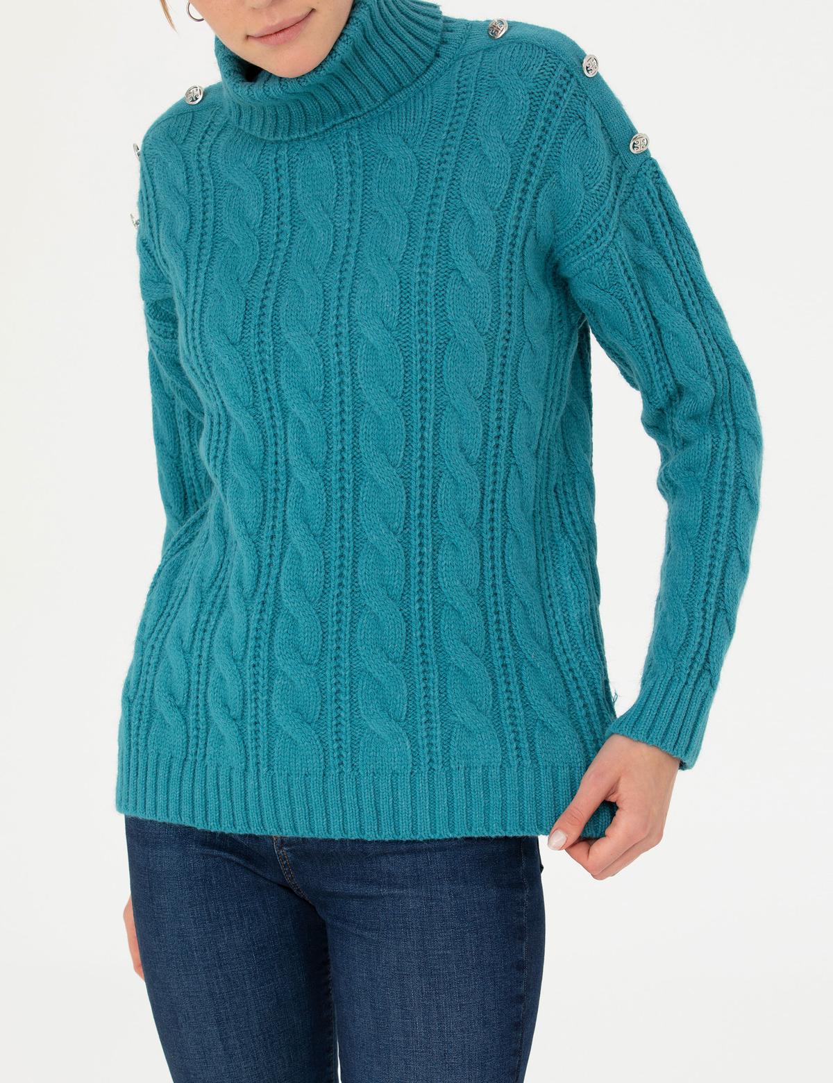 Petrol Regular Fit Balıkçı Yaka Kazak - 50276220022