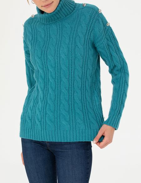 Petrol Regular Fit Balıkçı Yaka Kazak - 50276220022