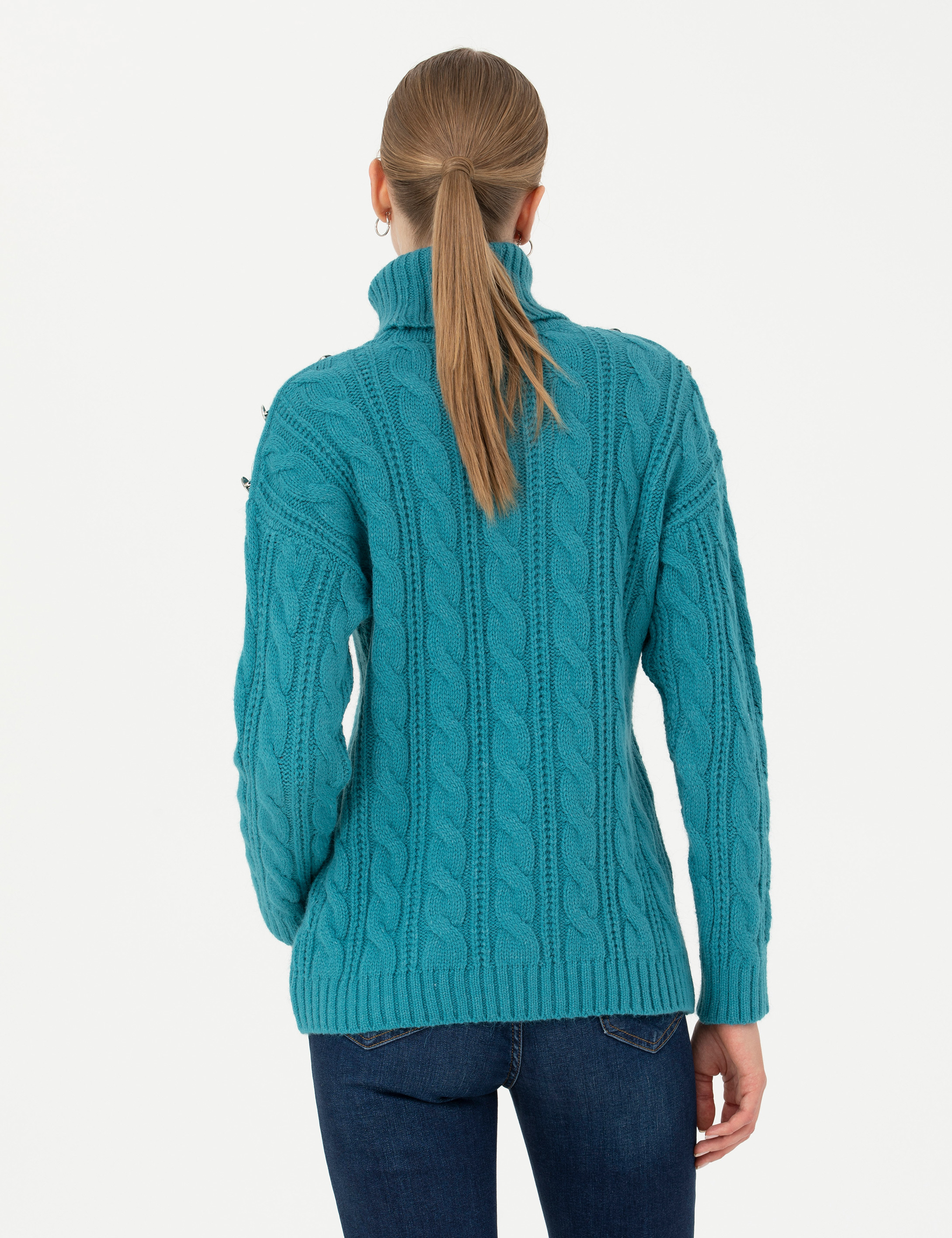 Pierre Cardin Petrol Regular Fit Balıkçı Yaka Kazak görsel 5