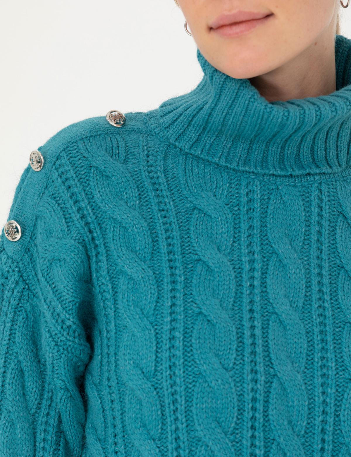 Petrol Regular Fit Balıkçı Yaka Kazak - 50276220022