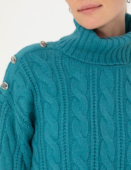 Petrol Regular Fit Balıkçı Yaka Kazak - 50276220022