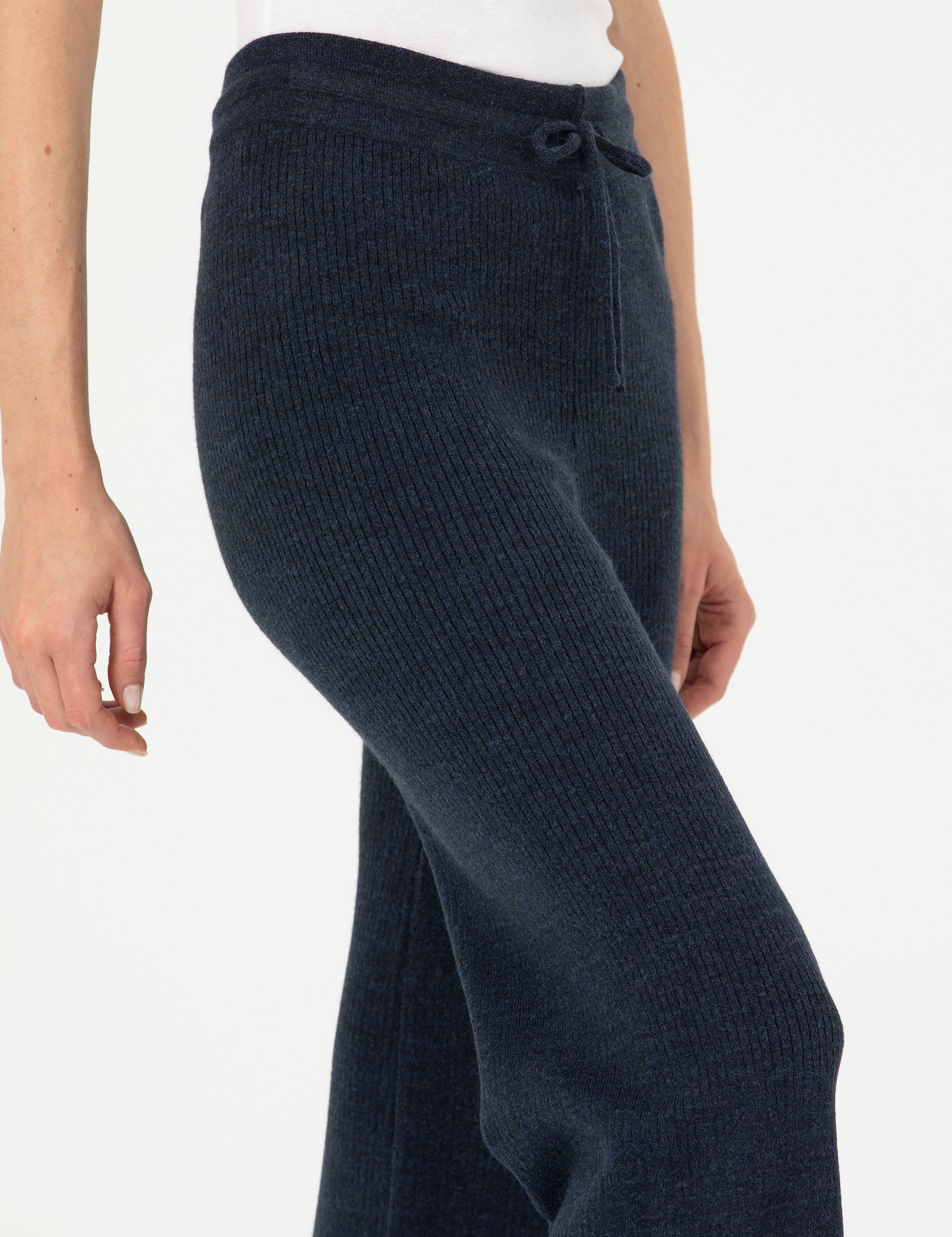 Lacivert Loose Fit Triko Pantolon - Image 5