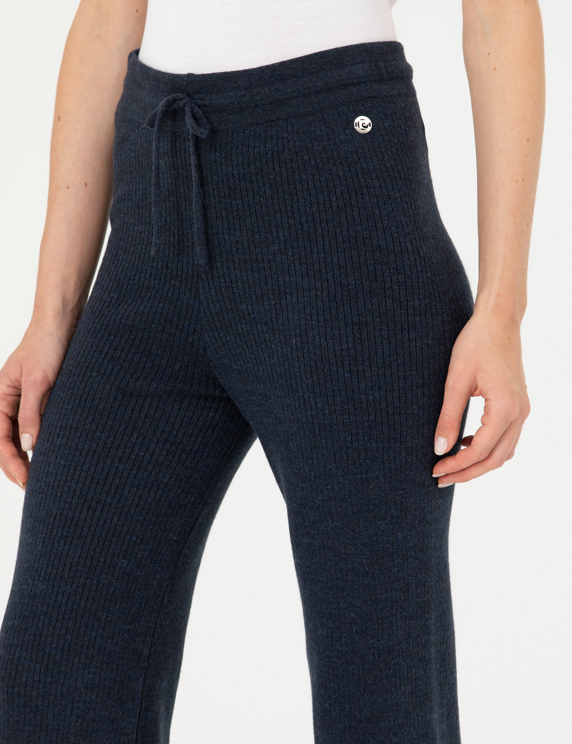 Lacivert Loose Fit Triko Pantolon