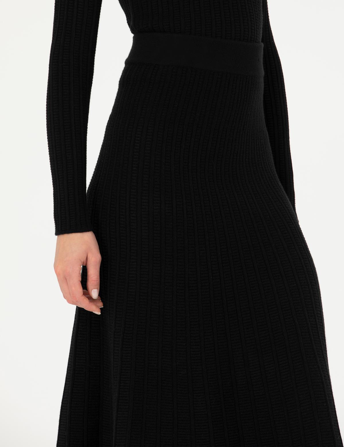 Siyah A Kesim Triko Etek - 50276344016