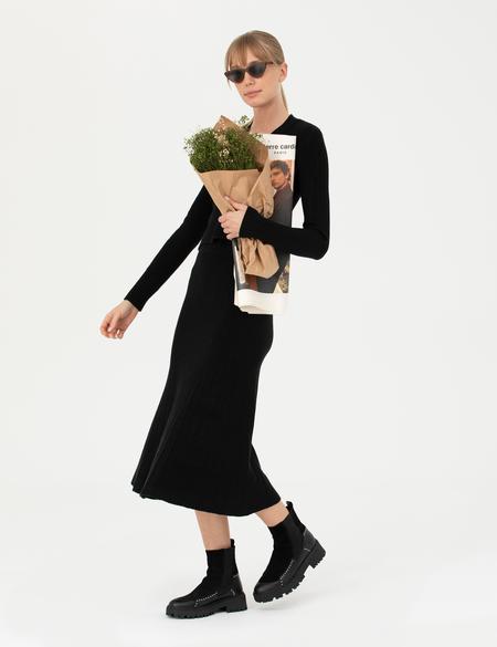 Siyah A Kesim Triko Etek - 50276344016