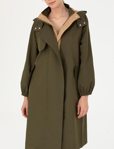 Haki Kapüşonlu Trençkot - 50272842011