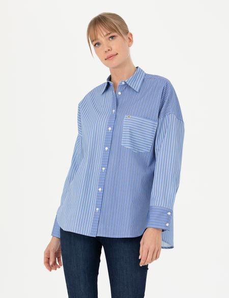 Mavi Oversize Uzun Kollu Gömlek - 50273148001