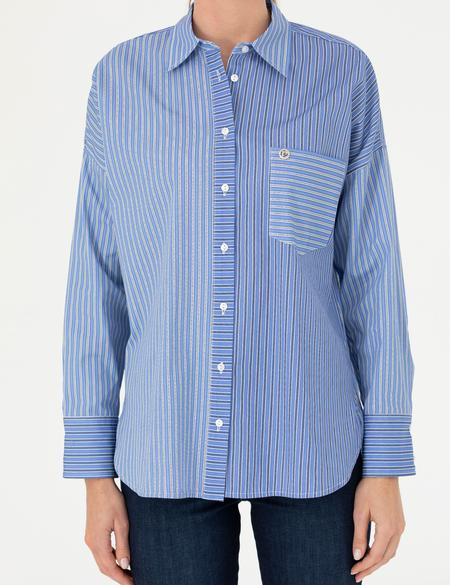 Mavi Oversize Uzun Kollu Gömlek - 50273148001