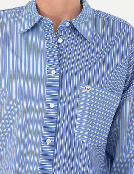 Mavi Oversize Uzun Kollu Gömlek - 50273148001