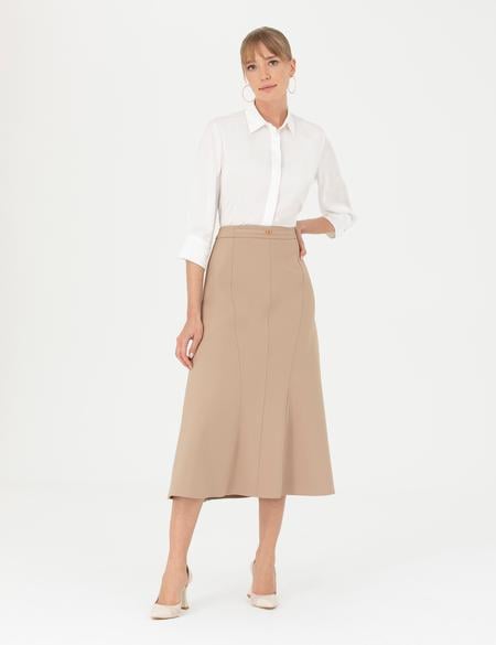 Bej Dokuma Etek - 50273765043