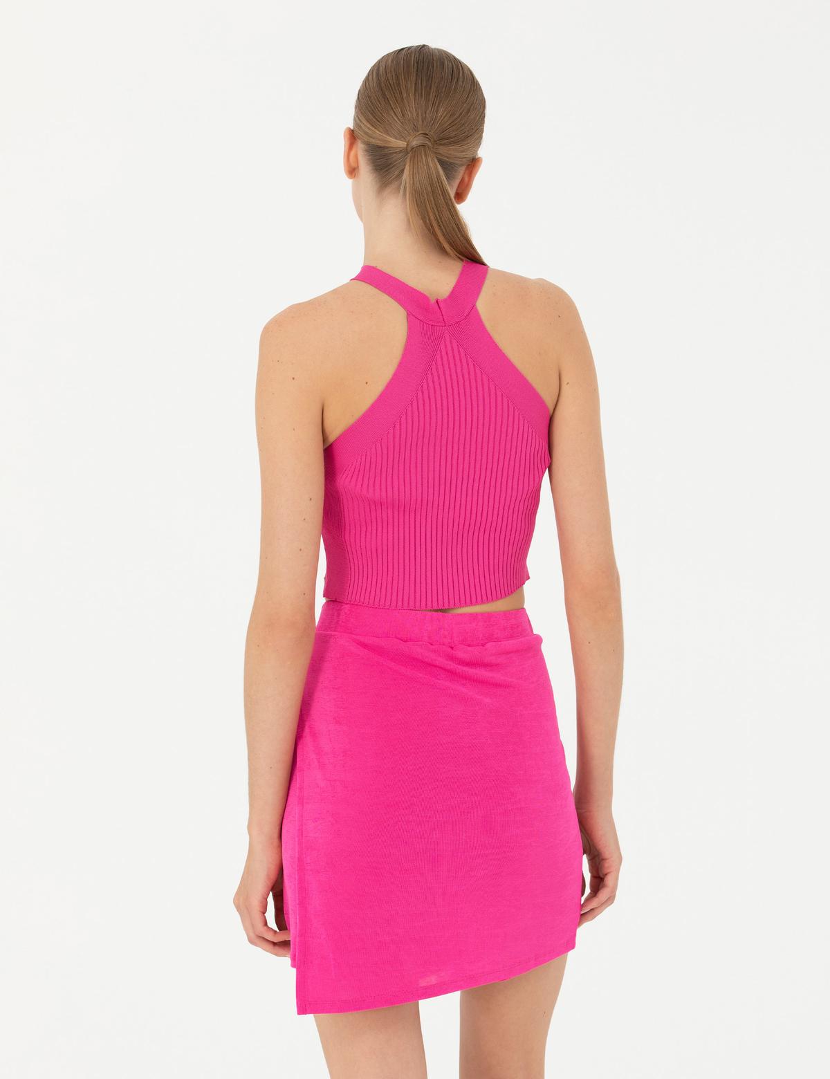 Fuşya Triko Bluz - 50275774001