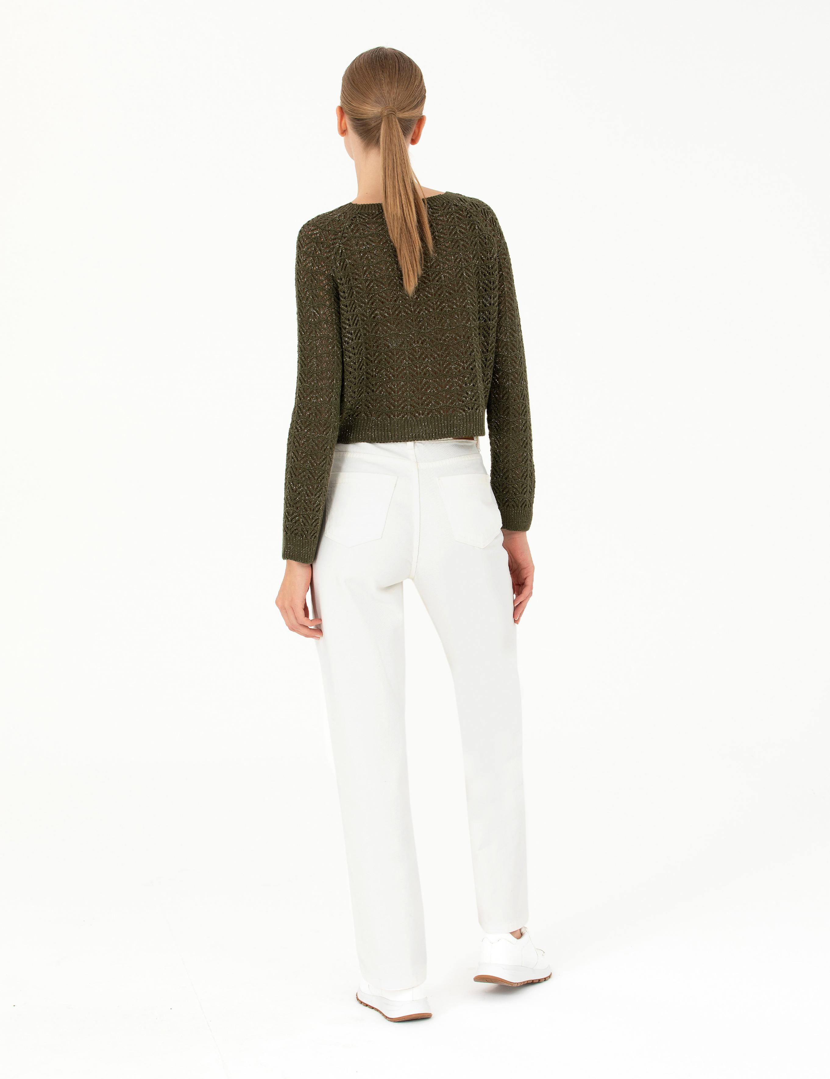 Beyaz High Waist Flare Fit Jean Pantolon