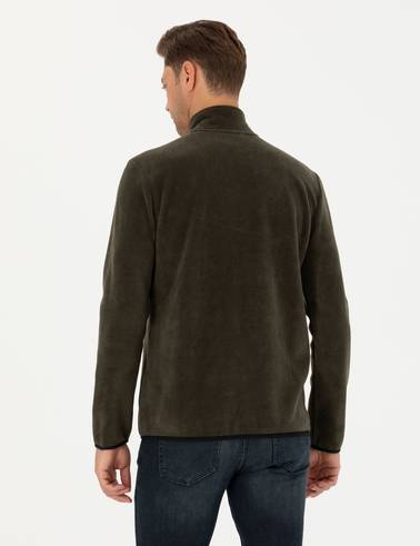 Koyu Haki Regular Fit Sweatshirt