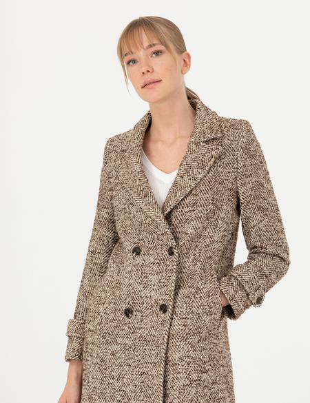 Kahverengi Kaşe Kaban - 50272211013