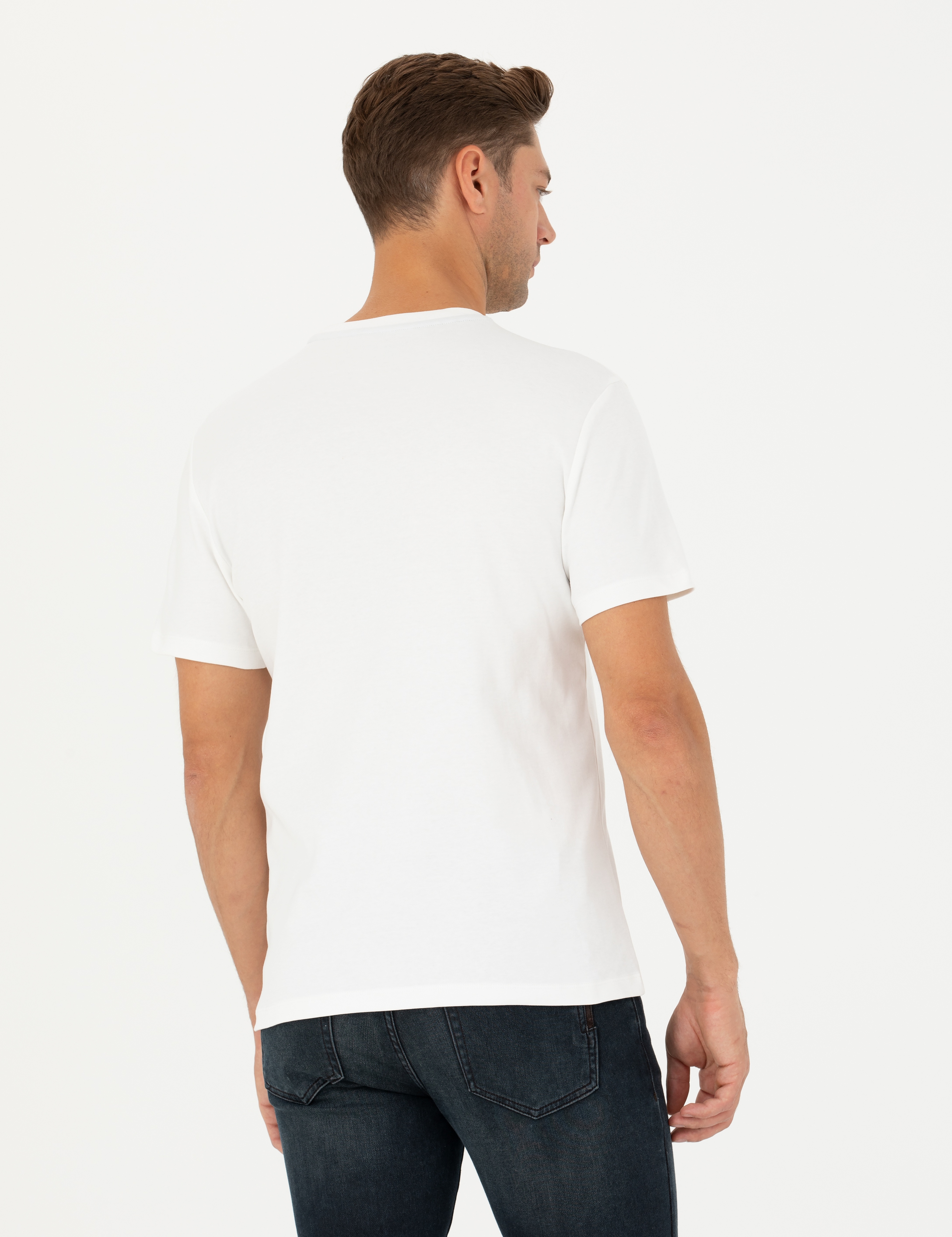 Ekru Regular Fit Tişört - Image 6