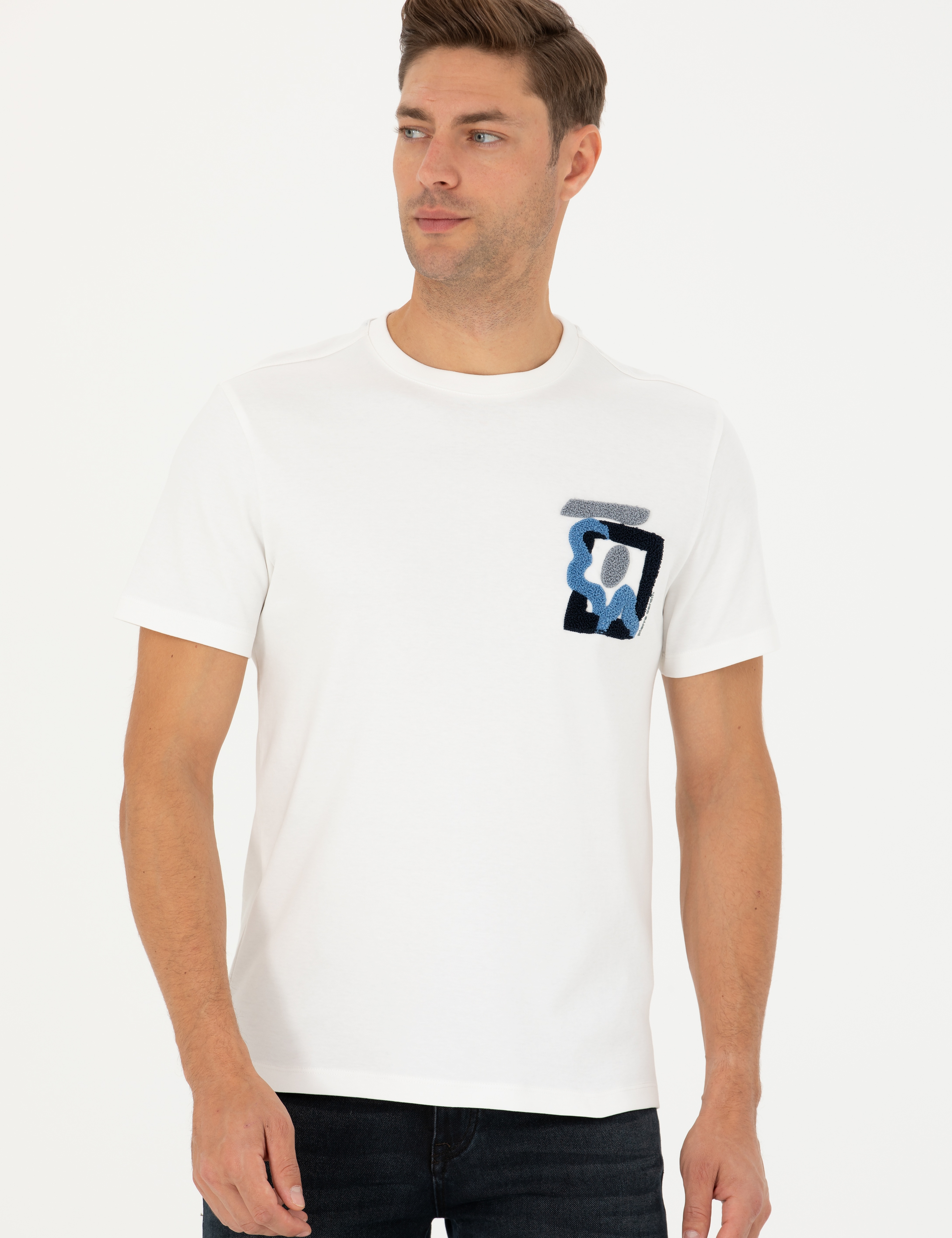 Ekru Regular Fit Tişört - Image 3