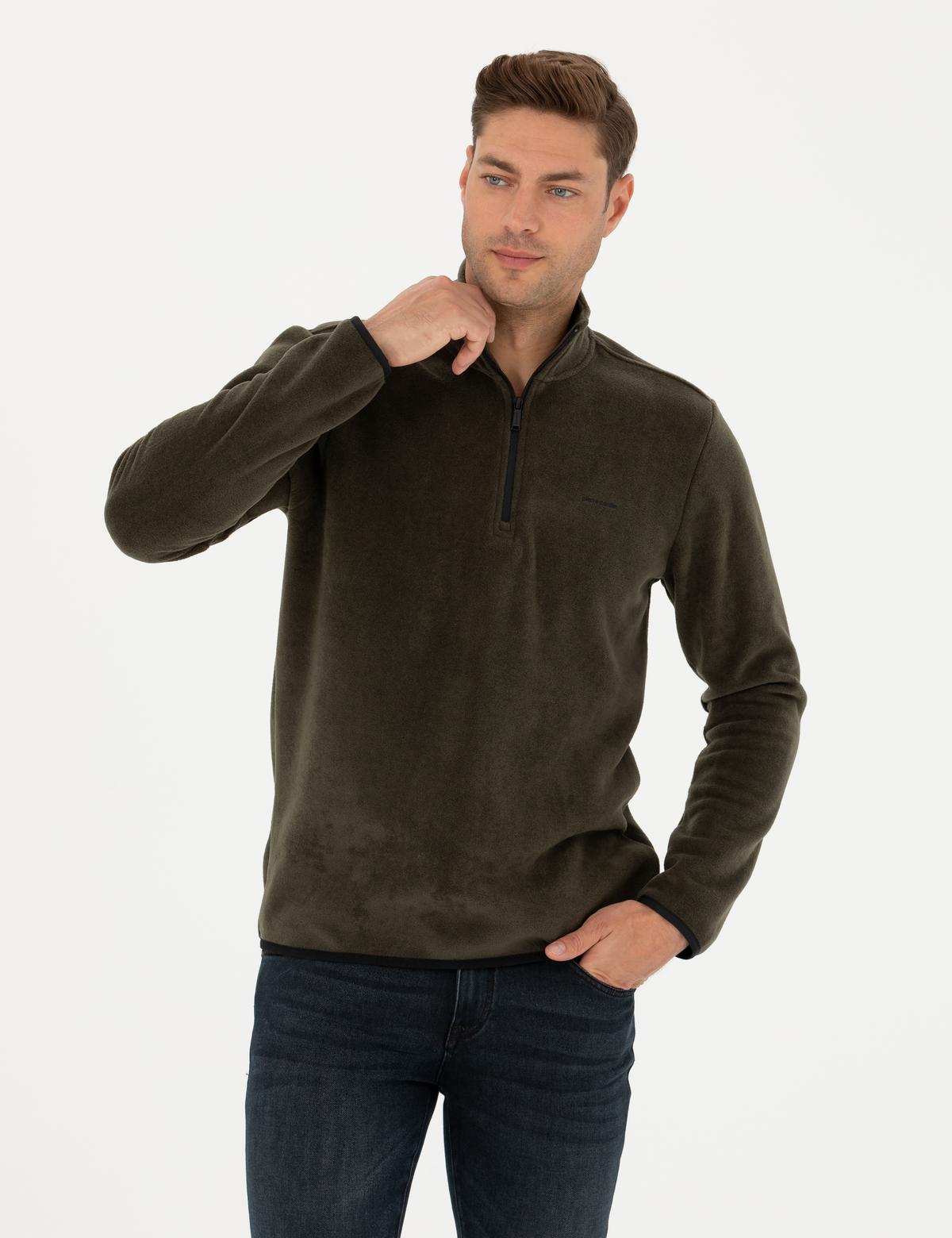 Koyu Haki Regular Fit Sweatshirt - 50279469015