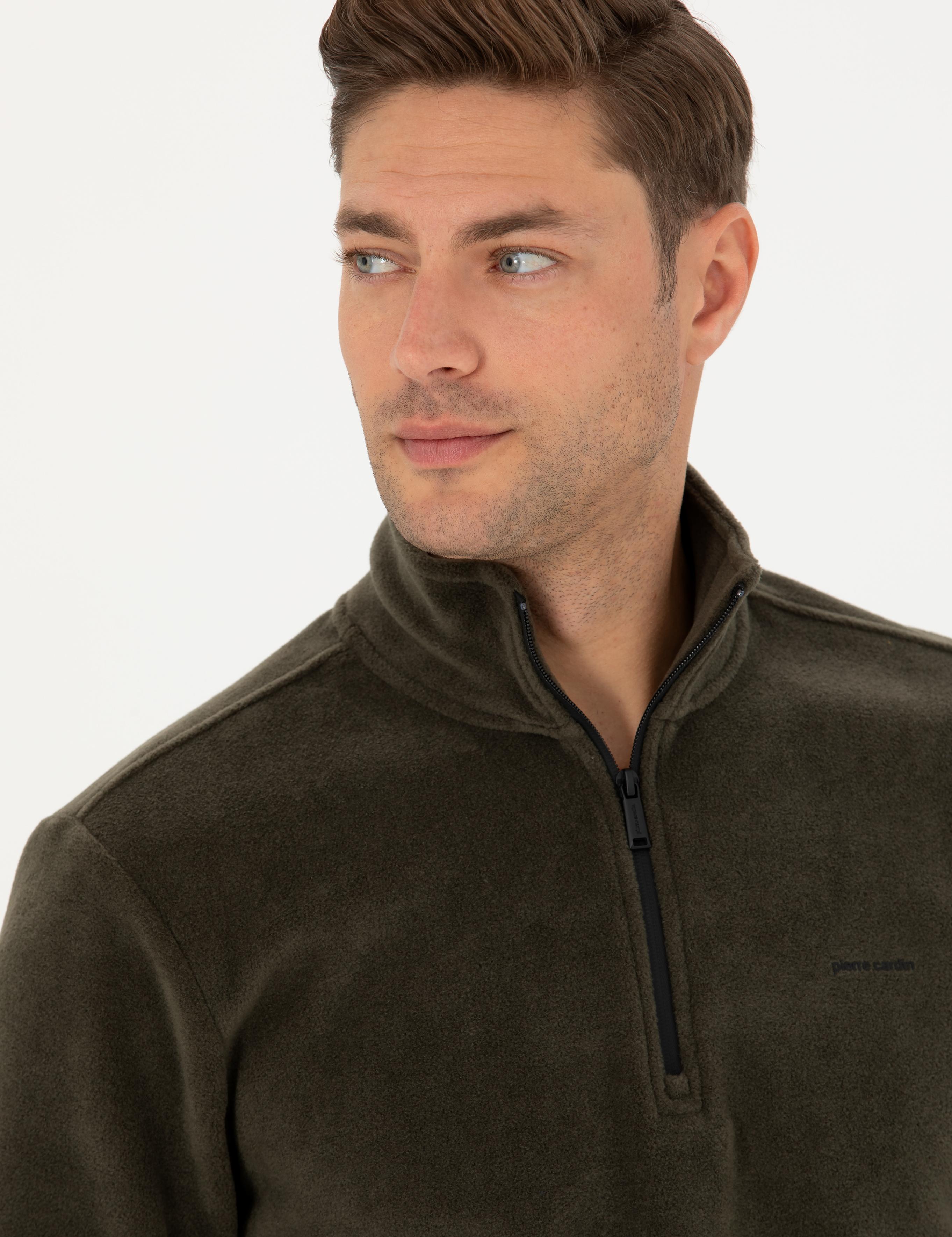 Koyu Haki Regular Fit Sweatshirt