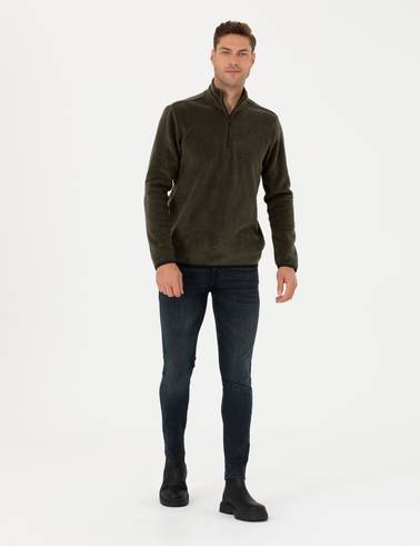 Koyu Haki Regular Fit Sweatshirt