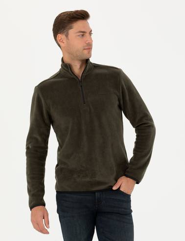 Koyu Haki Regular Fit Sweatshirt