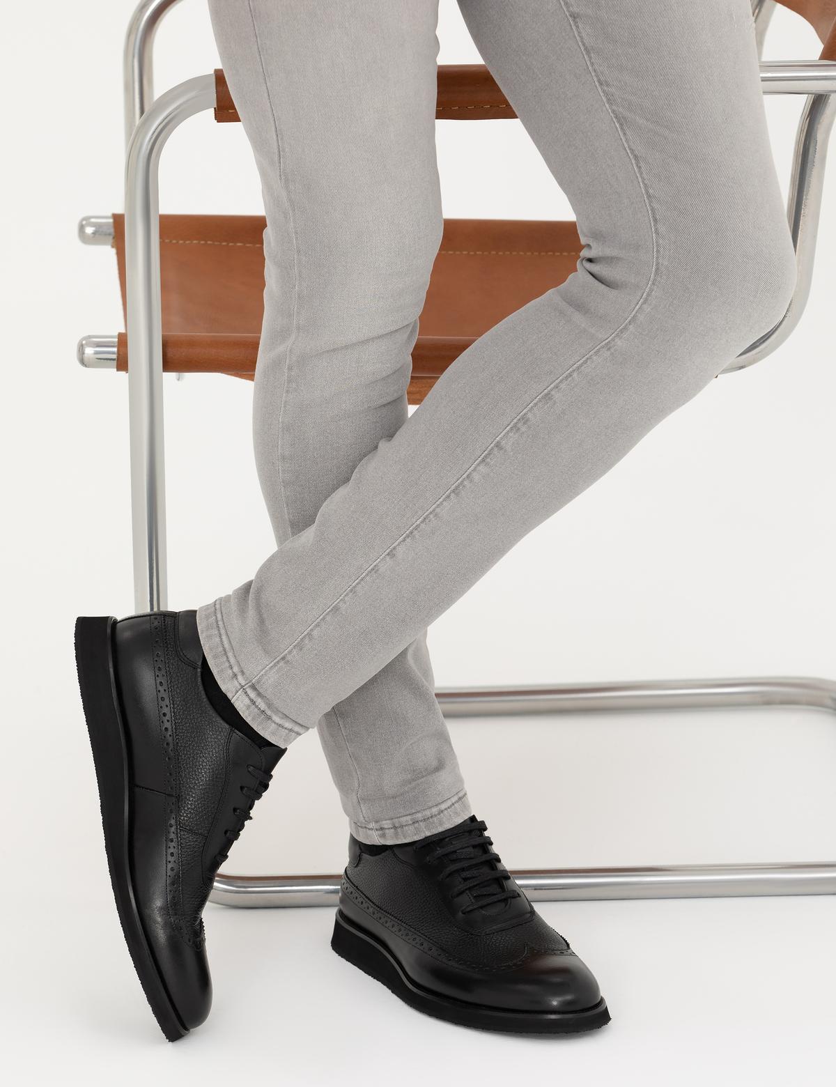 Siyah %100 Deri Casual Ayakkabı - 50277432003