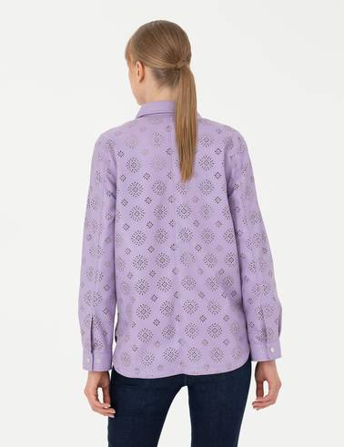Eflatun Comfort Fit Uzun Kollu Gömlek