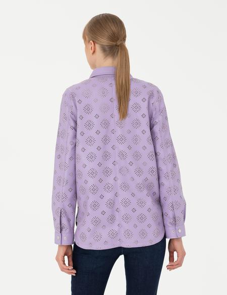 Eflatun Comfort Fit Uzun Kollu Gömlek - 50263157023