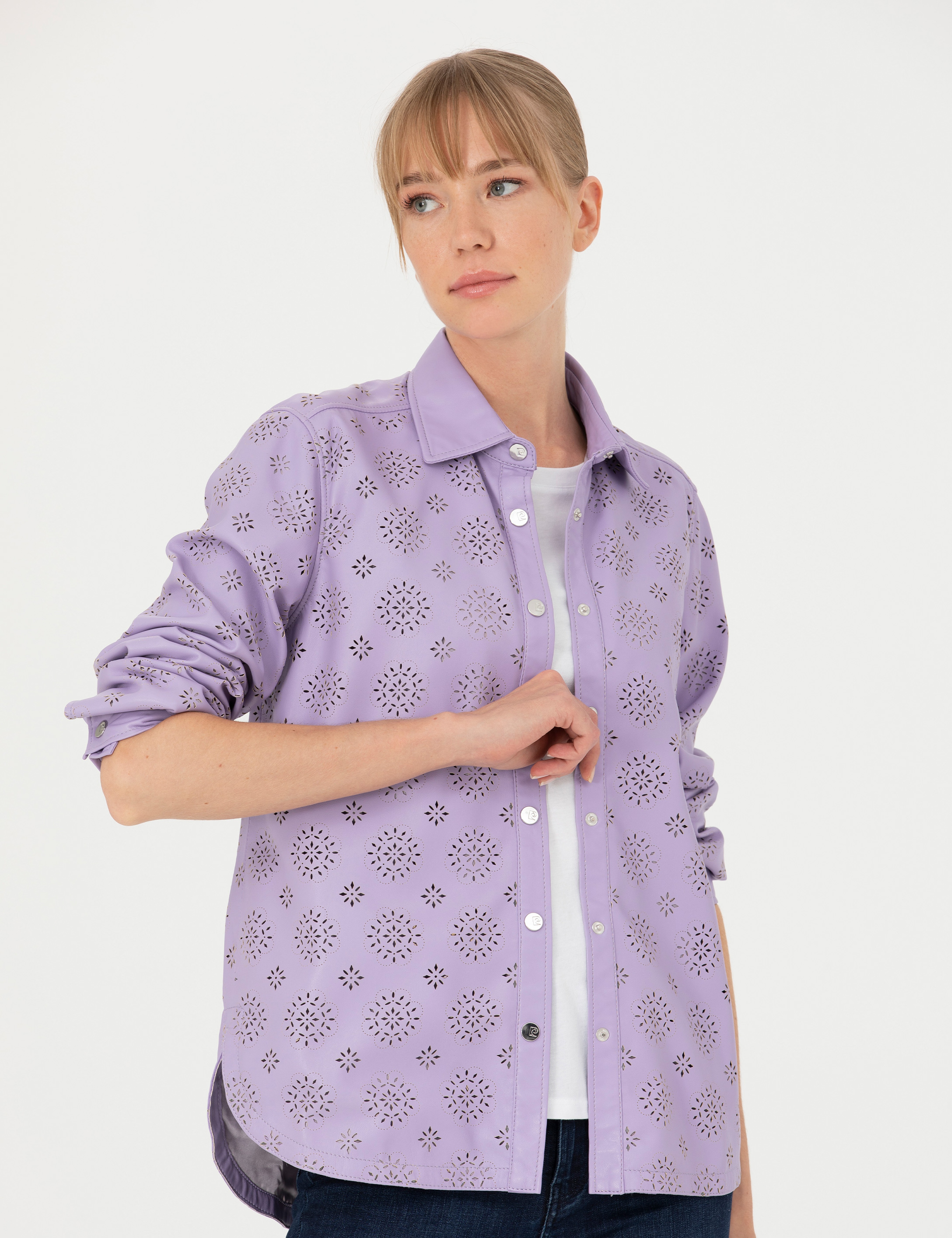 Eflatun Comfort Fit Uzun Kollu Gömlek - Image 3